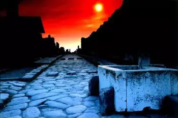 Pompeii. Sunset on the Abundance Street