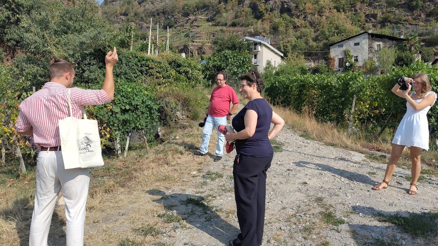 File:Wikigita Triasso Sassella Sondrio 2026 - partecipanti - vista monte e terrazzamenti.jpg